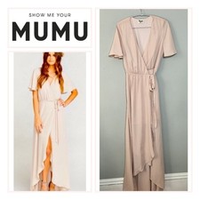 NWOT Show Me Your MuMu Size Small Dusty Rose Soft Pink Maxi Full Wrap
