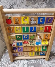 Melissa & Doug ABC 123 ABACUS age 2+ blocks on stand