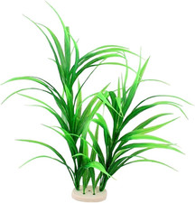 Green Grass Cluster Aquarium D cor Plastic Plants Large 17 Inches Tall 4510