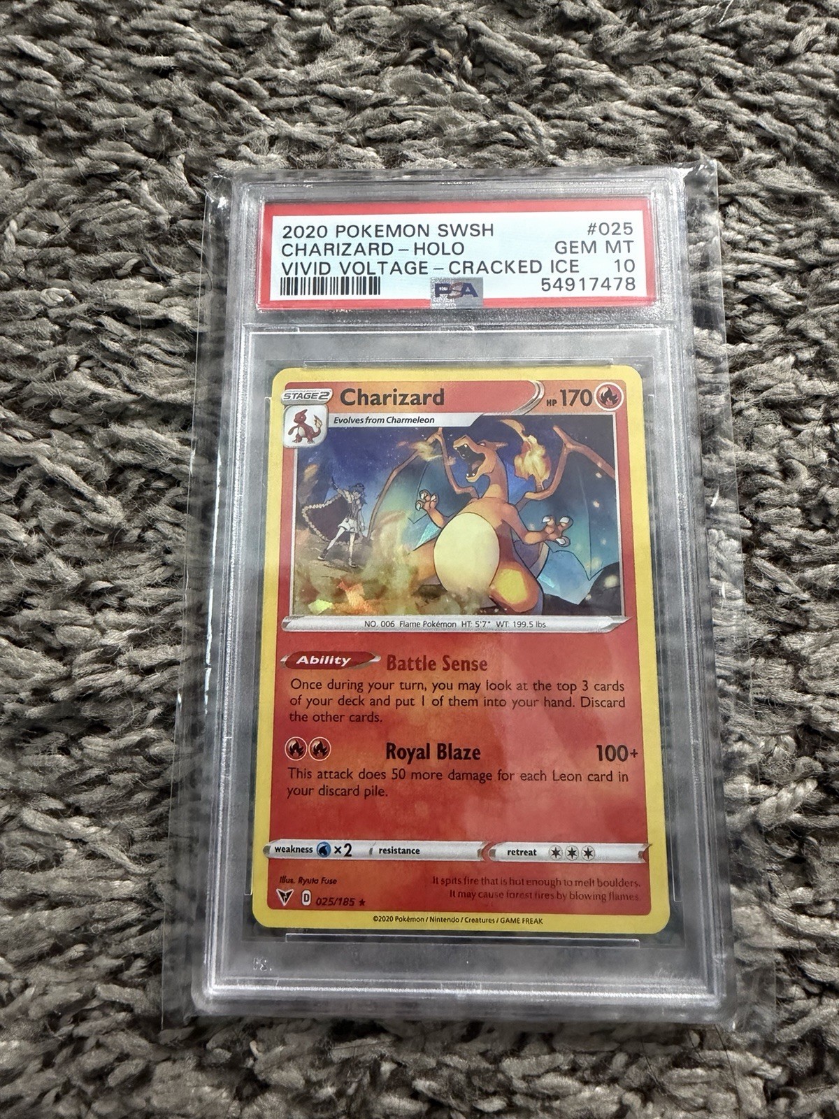PSA 10 Charizard Vivid Voltage Cracked Ice #25 Pokémon TCG 2020 GEM MINT