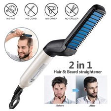 Electric Hair Straightener Brush,Men Quick Beard Straightener Styler Comb,Hair S