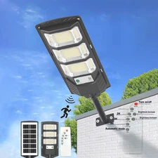 Commercial LED Outdoor Dusk to Dawn Solar Street Light Road Area Security Lamp