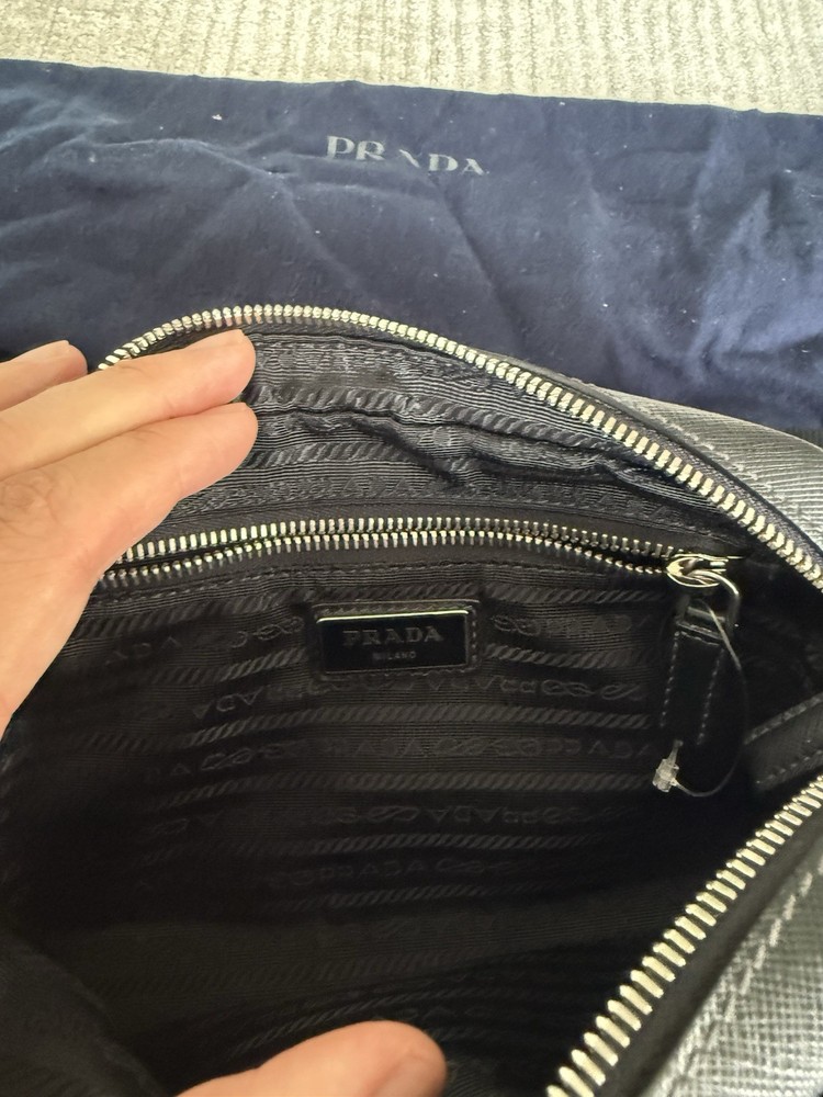 Saffiano Leather Belt Bag in Classic Black