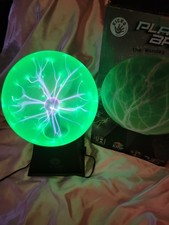 "Bola de plasma verde de 7"" Nebulosa sensible al tacto Thunder Lightning enchufable verde"