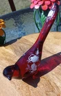 Fenton Bird of Happiness Hand Painted Ruby Red Signed A Mason