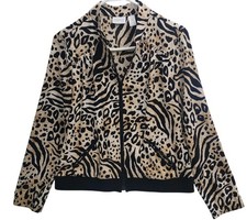 Zenergy By Chico  s Black Leopard Print Jacket Size Small Lightweight