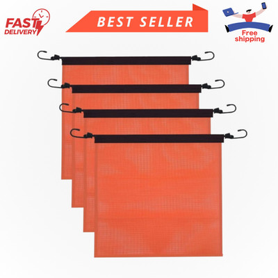 Orange Mesh Safety Flags 18x18in 4 PCS Oversized Load
