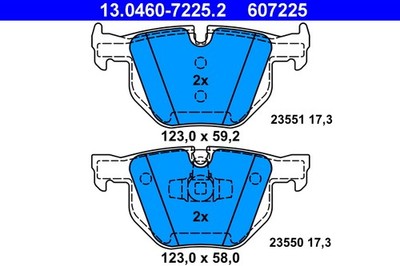 13.0460-7225.2 ATE Brake Pad Set, Disc Brake for BMW