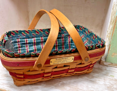 Vintage 1996 Longaberger Holiday Cheer Basket Christmas Collection Combo