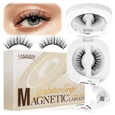 LASHVIEW Upgrade Soft Magnetic Eyelashes Natural 1 count (Pack of 1), Black 
