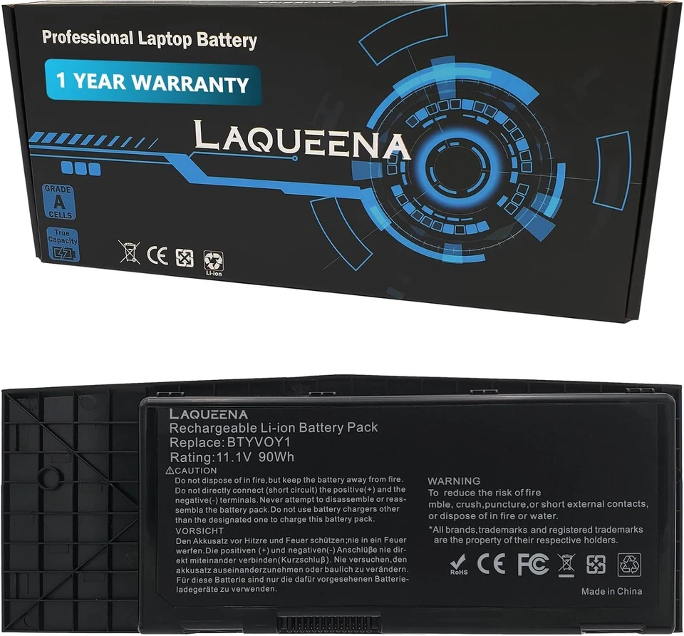 Alienware M17x R3 R4 11.1V 9-Cell Battery - Image 3 of 4