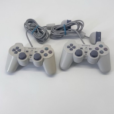 2x Original Sony Playstation One PS1 SCPH-110 Controller Analog Stick grau