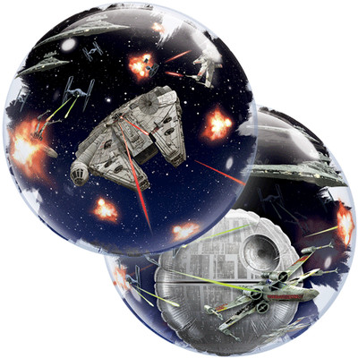 Qualatex Double Bubble Star Wars Death Star 24 Inch 61cm Luftballon Helium