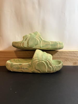 adidas Adilette 22 Womens Sandal, Size 6.5 - Magic Lime/St Desert Sand (GY1597)