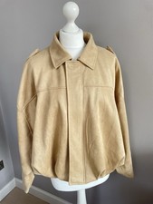 Tan Beige Bubble Hem Bomber Jacket Women's Size Medium New Without Tags
