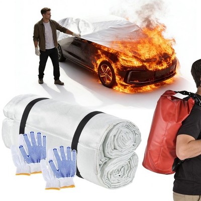 13'X20' Car Emergency Fire Blanket Foldable Fiberglass Fire Suppression Blank