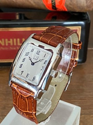 DUNHILL Men's Rectangular by Cartier C: 1990. 28mm/39mm