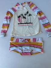 Billabong Big Girls' Sunny Song Long Sleeve Rashguard Swimsuit Set, Multi, 4