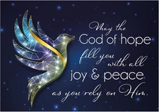 Religious Christmas cards - Dove of Hope, pack 20, 5x7in, 5x7 in, Blue 