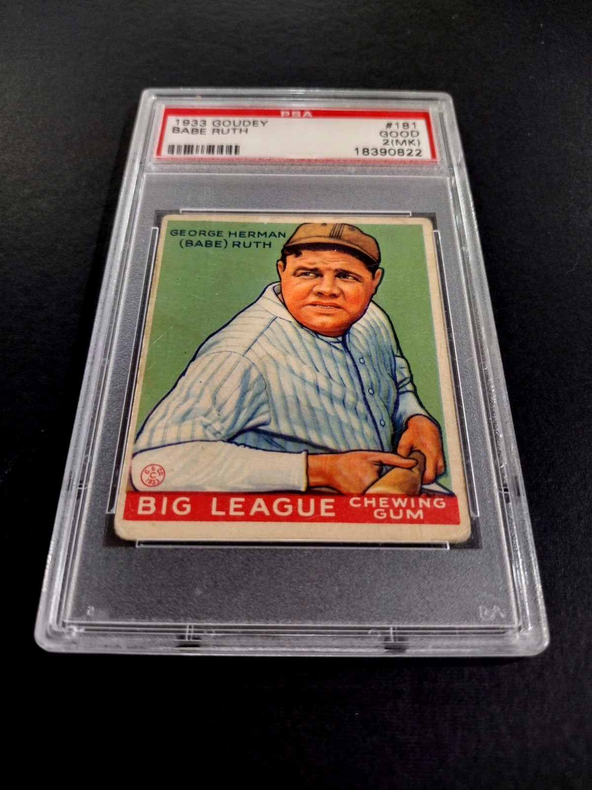1933 GOUDEY BABE RUTH  #181  PSA 2 (WITH MK QUALIFIER) view 4