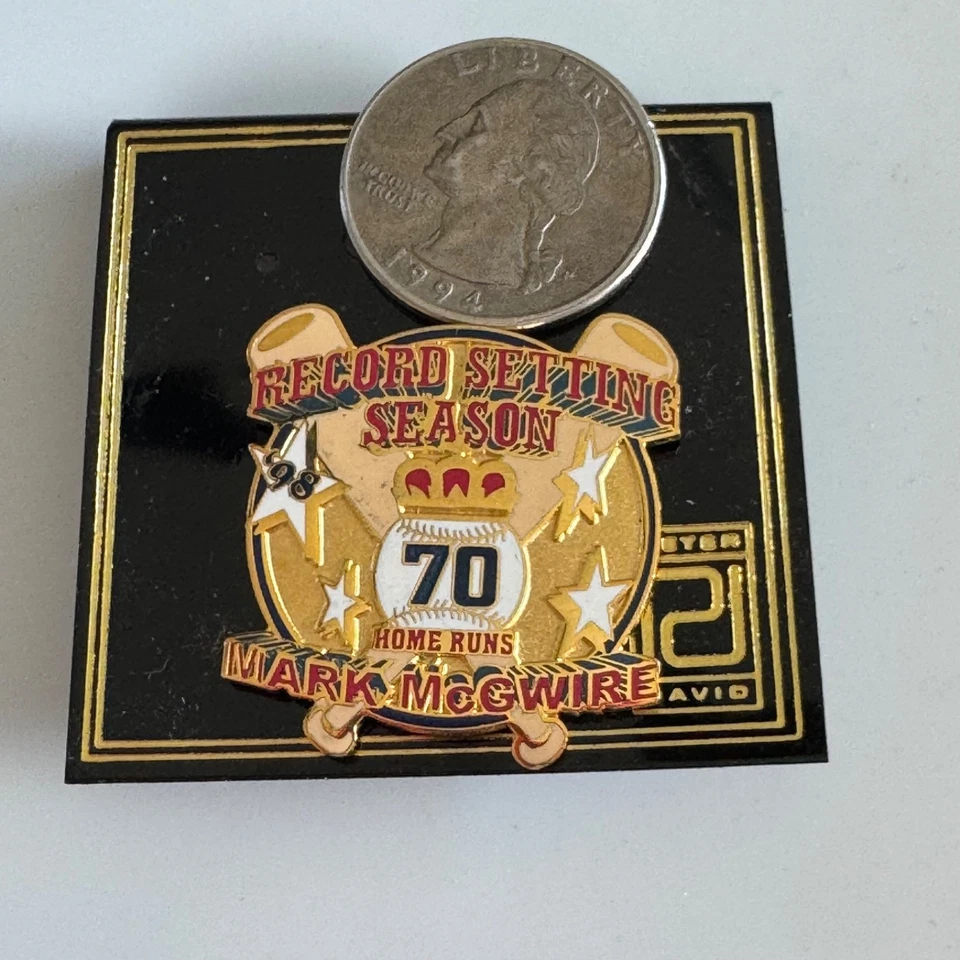 Vintage 1998 Mark McGwire 70 Home Runs Record Setting Season Enamel Lapel Pin - Image 3 of 3