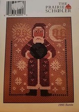 The Prairie Schooler 1995 Santa Cross Stitch Chart Design Original Card