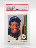KEN GRIFFEY JR. 1989 UPPER DECK BASEBALL STAR ROOKIE #1 MARINERS PSA 9 C Q7836