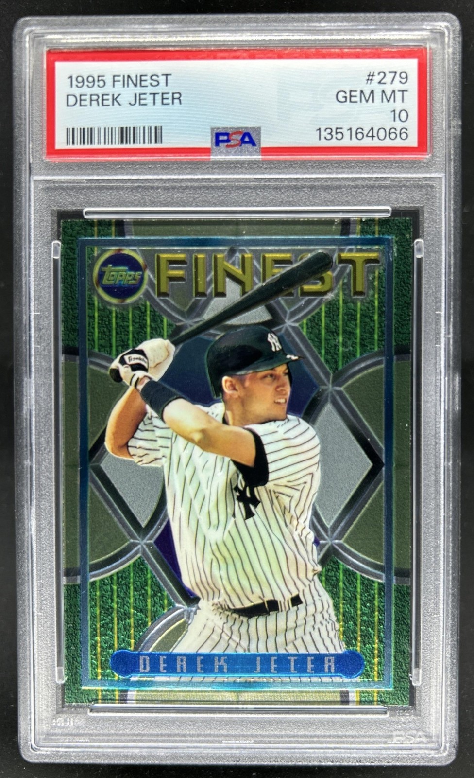 1995 Topps Finest Derek Jeter Rookie RC #279 New York Yankees PSA 10 GEM MINT view 1