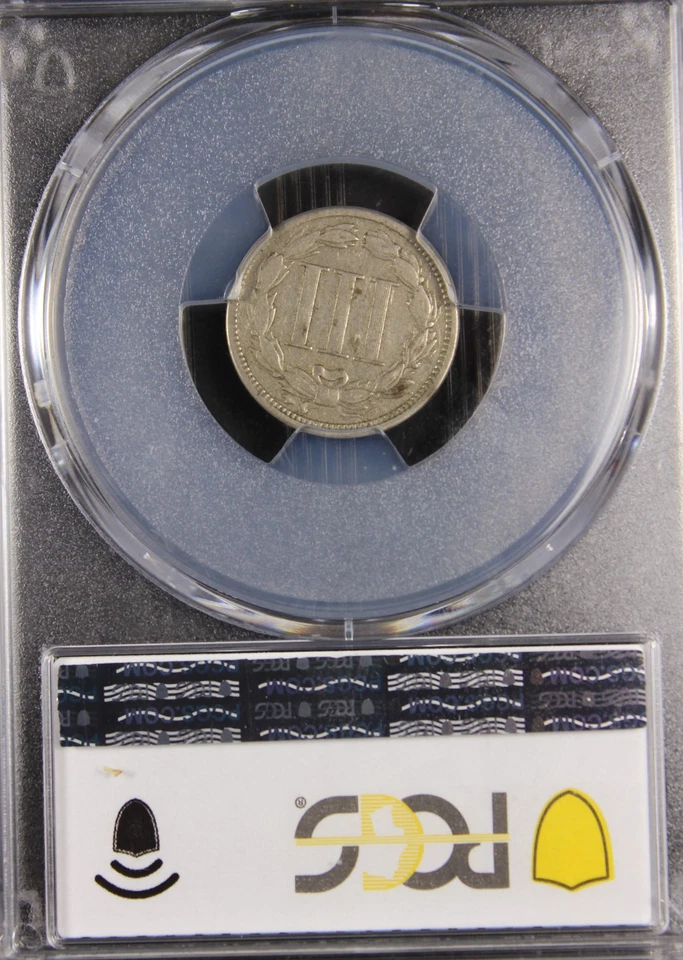 1866 VF35 3 Cent Nickle, PCGS 50490957 - Image 4 of 4