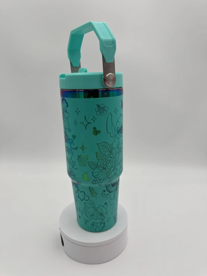 30盎司迪士尼针脚不倒翁激光雕刻“Ohana Means Family”彩虹底座 — 第 2/4 张图片