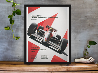🏁 McLaren F1 MP4/4 1988 World Championship Poster 22x17 Retro Art