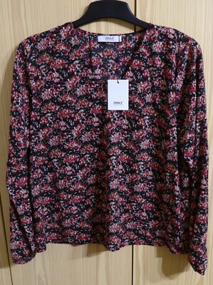 Edle Bluse Oberteil - Only - Rosen gemustert Gr. XL neu & ungetragen -75%