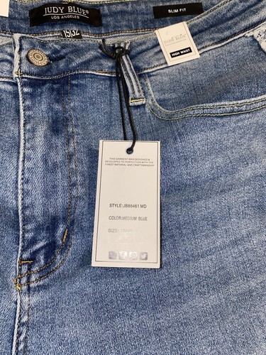 Judy Blue High Waist Side Fray Slim Fit Jeans Size 32 NWT - Picture 13 of 15