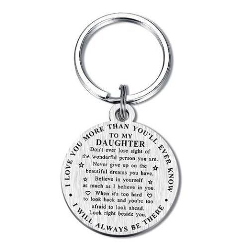 Inspirational Daughter Keychain - To My Daughter Gifts from Mom Dad - Daughter
