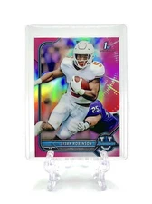 LOT OF 2 1ST BOWMAN PINK REFRACTOR CARDS 21-22 Bowman University BIJAN ROBINSON