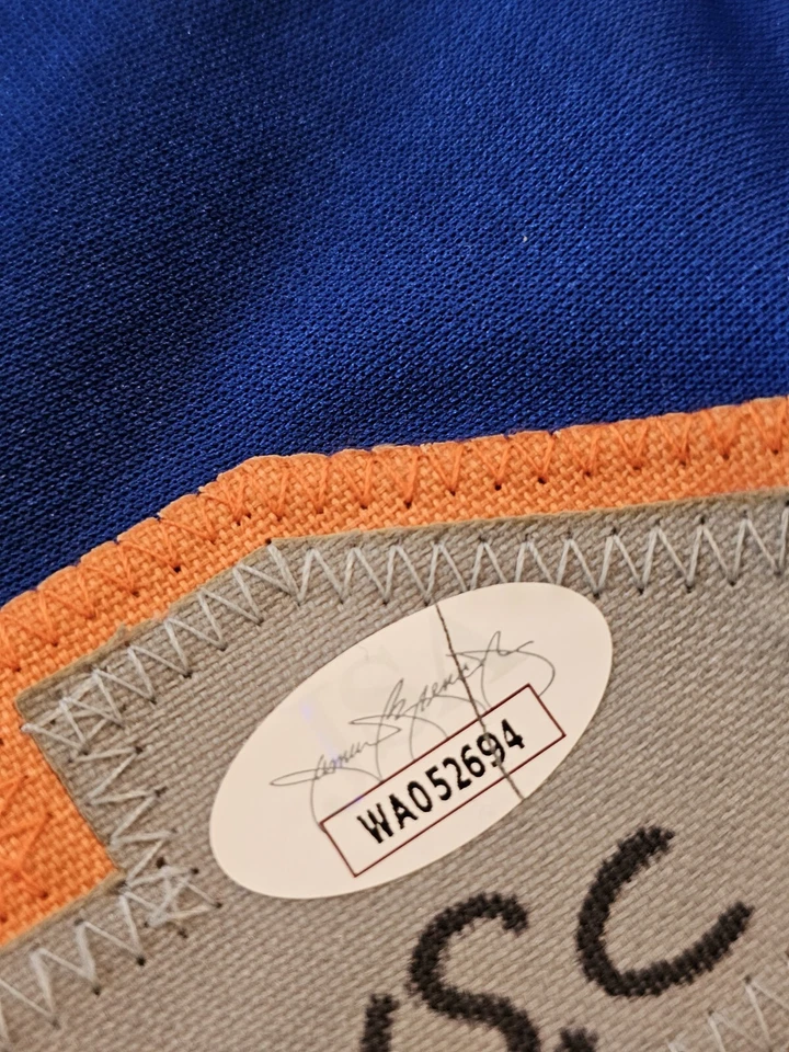 Mookie Wilson Autographed/Signed Jersey JSA Sticker Blue Custom Jersey - Image 3 of 4