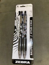 Zebra Pen Z-grip Ballpoint Black Ink 1.0mm Med Point  Everyday Writing Flowers