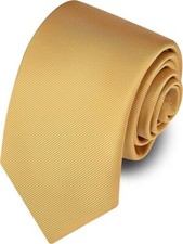63'' XL Tie Mens Extra Long Solid Woven Necktie for Men Big and Tall  Gold