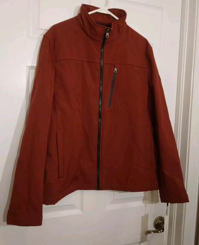 Calvin Klein Men's Soft Shell Coat Size Large Rust Water Resistant Jacket NEW - Picture 13 of 18