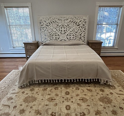 Hand loom King Size Cotton Bedspread From Oaxaca Mexico. - 第 3/6 張圖片