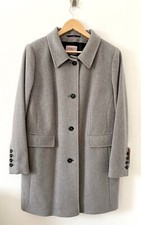 Peter Hahn Uta Raasch Grey Overcoat Wool & Cashmere Single Breasted Collar 18