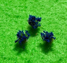 Mini Fee Garten Landschaft 3x Miniatur Blumen blau Gras Büschel Deko DIY