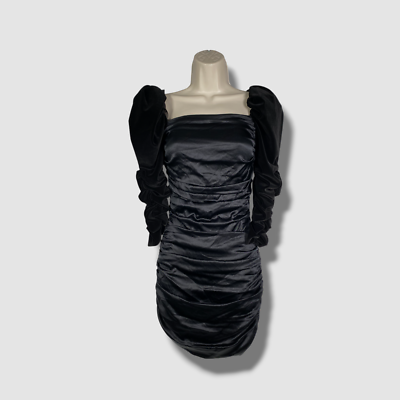alice and olivia black silk dress Alice + Olivia Katrice Velvet Puff Sleeve Mini Dress in Black, Size 0