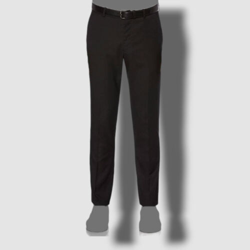 $195 Perry Ellis Men's Fit Black Straight Flat Front Suit Dress Pants 33 W 32 L