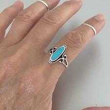 Sterling Silver Boho Turquoise Ring, Statement Ring, Silver Ring