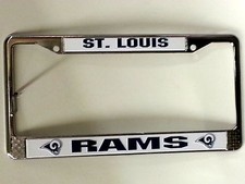 NFL St. Louis Rams, Metal License Plate Frame Chrome