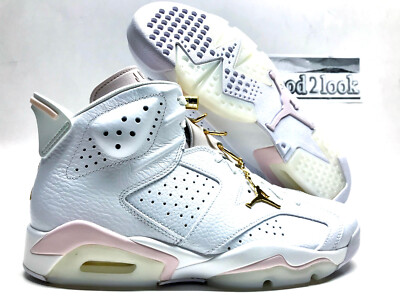 NIKE AIR JORDAN 6 RETRO WHITE/METALLIC GOLD SZ WOMEN 11.5 