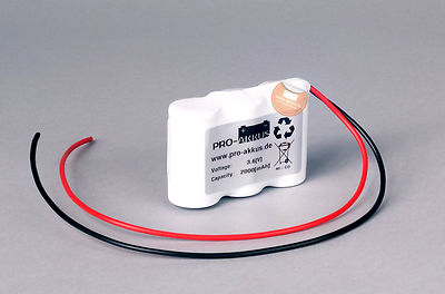Akkupack 3,6V 2000mAh (2,0Ah) Notbeleuchtung Notlampe Notleuchte Notlicht Ni-Cd