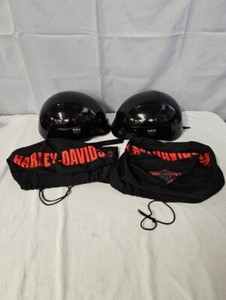 💥Harley-Davidson Trespasser Half Helmets Size Large & Small w/ Helmet Bags