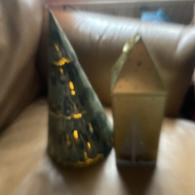 Mülleimer Marks and Spencer leere Weihnachtsbaumdose mit Licht + Golddose